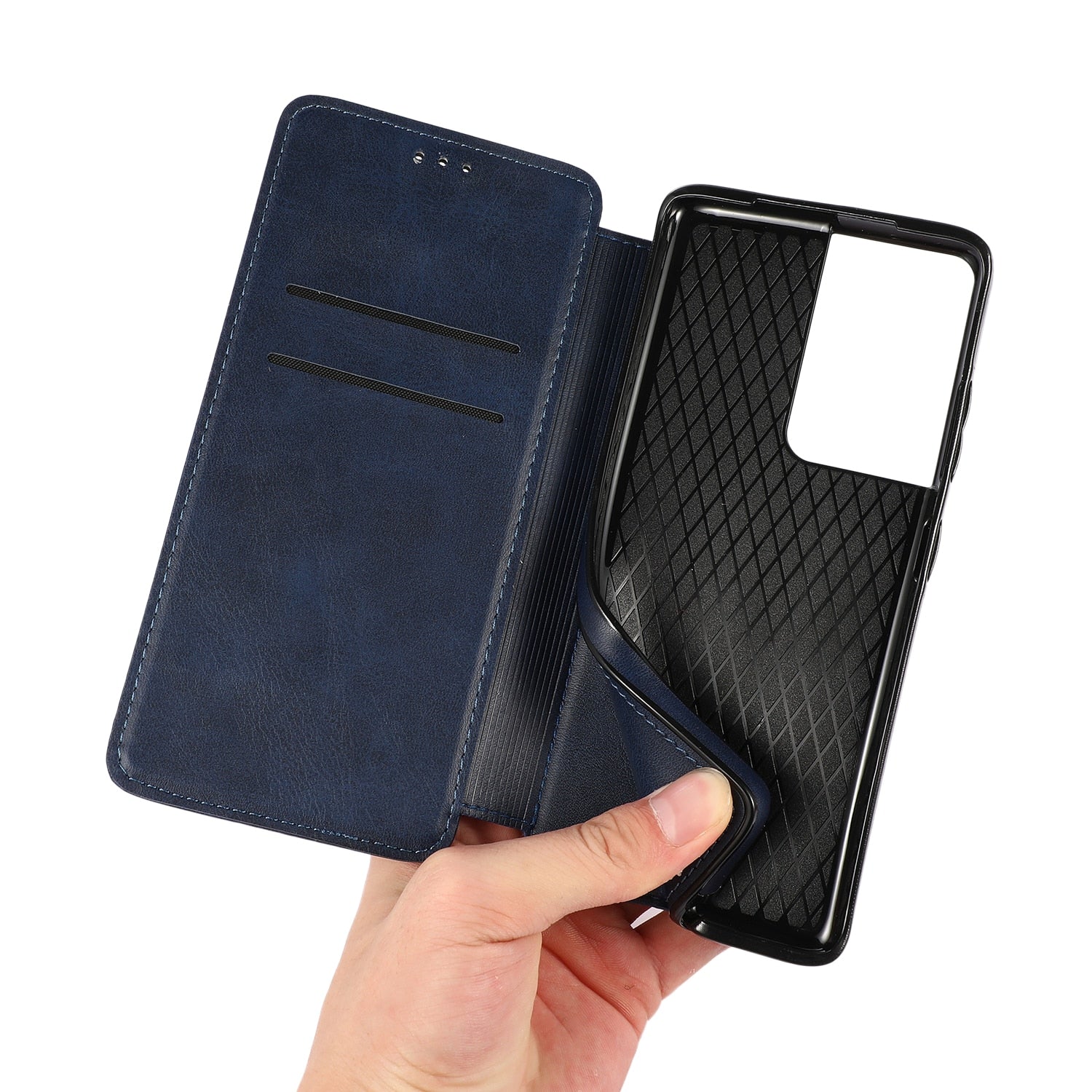 Blue Leather Flip Case For Samsung Galaxy S21 S20 Ultra Plus S9 S8 S10 Plus S10E Note Note 20 Ultra 8 9 10 Plus S21 Wallet Flip Cover - 380230 Find Epic Store