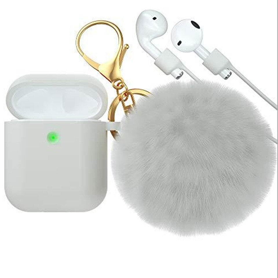 Soft Case for Airpods 2 aipods Cute girl Silicone protector airpods 2 Air pods Cover earpods Accessories Keychain Airpods 2 case - 200001619 United States / 1-2 gray Find Epic Store