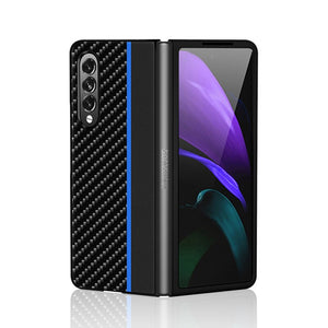 Case For Samsung Galaxy Z Fold 3 5G And Z Fold 2 Carbon fiber leather Cover For Samsung Galaxy Z Fold3 Cover Full Protector Capa - 380230 For Galaxy Z Fold 3 / Blue / United States Find Epic Store