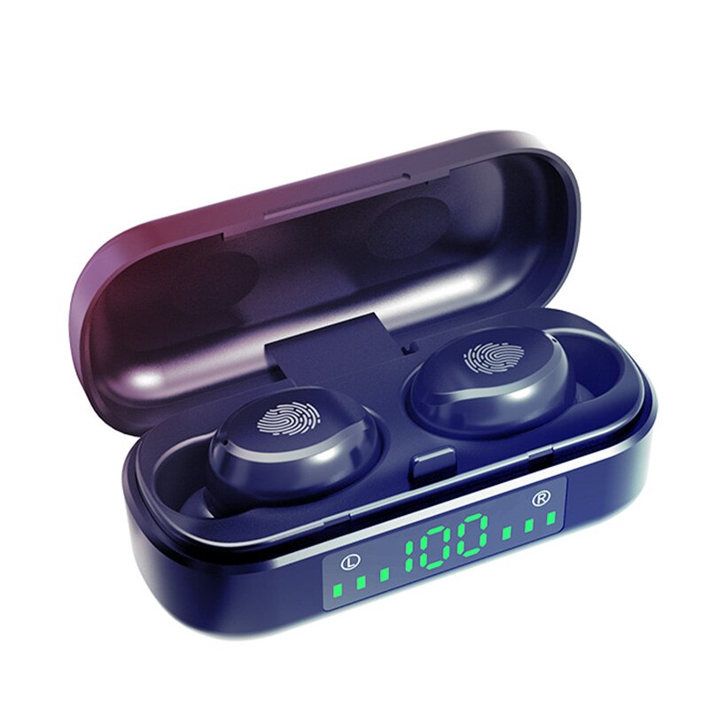 Waterproof IPX7 Wireless Headphones 5.0 Headsets Mini Bluetooth Earbuds LED Display Earbud With Charging Box Headset for Xiaomi - 63705 Touch Control / United States Find Epic Store