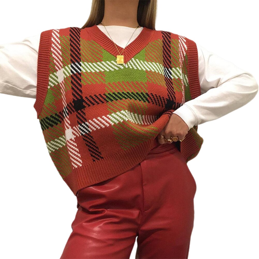 Argyle Plaid Y2K Sweater - 201240203 Find Epic Store