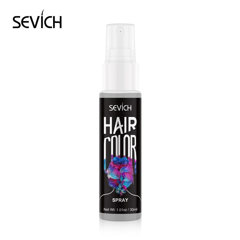 Sevich 8 Color Temporary Hair Dye Spray Unisex One-time Instant Hair Dry Color Liquid DIY Fashion Beauty Makeup 30ml - 200001173 United States / Grey Find Epic Store