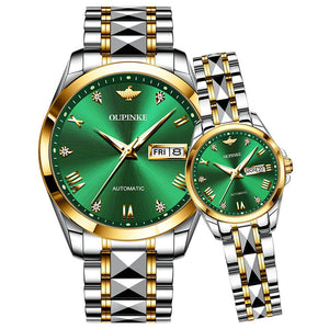 Couple Watches OUPINKE Brand - 200362143 two tone green / United States Find Epic Store