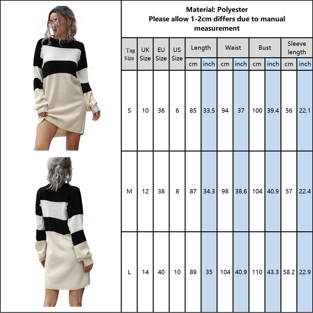 Long Sleeve Striped Dress - 200000347 Find Epic Store