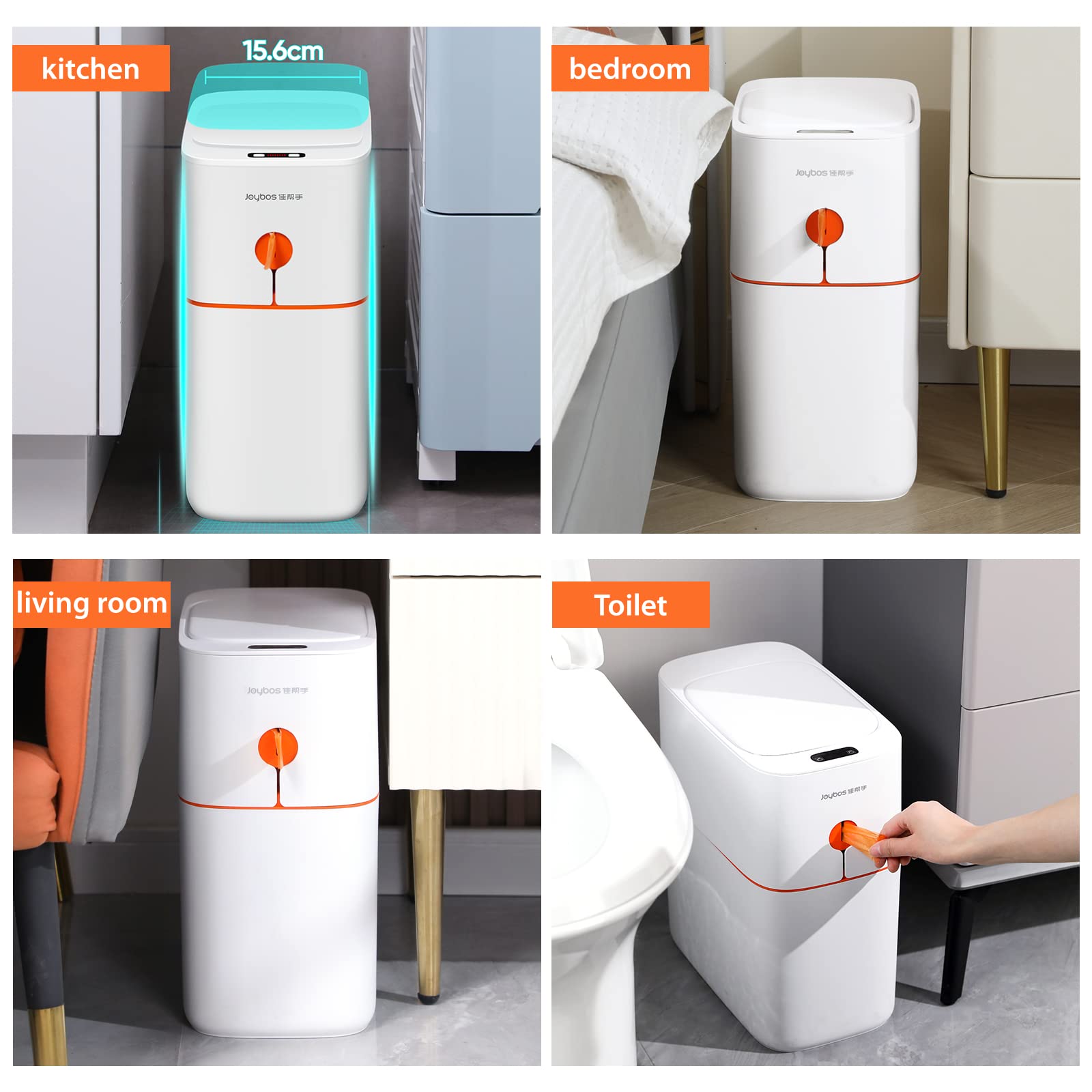 Smart Odorless IPX5 Automatic Waterproof Motion Sensor Trash can for Bathroom Bedroom Home Office - Find Epic Store