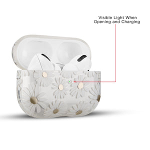 Case Cover for Airpods Case Fadeless Marble Printed Floral Design Shockproof with Durable Metal Keychain for AirPods 2&1 Case - 200001619 Find Epic Store