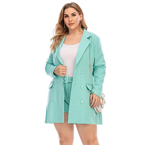 6XL Two Piece Set Women Turn-down Collar Blazer And Shorts Suit - 200003494 Find Epic Store