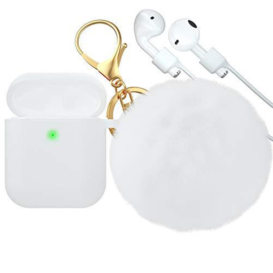 Soft Case for Airpods 2 aipods Cute girl Silicone protector airpods 2 Air pods Cover earpods Accessories Keychain Airpods 2 case - 200001619 United States / 1-2 white Find Epic Store