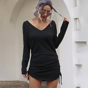 Sexy V neck Black Dress - 200000347 Find Epic Store