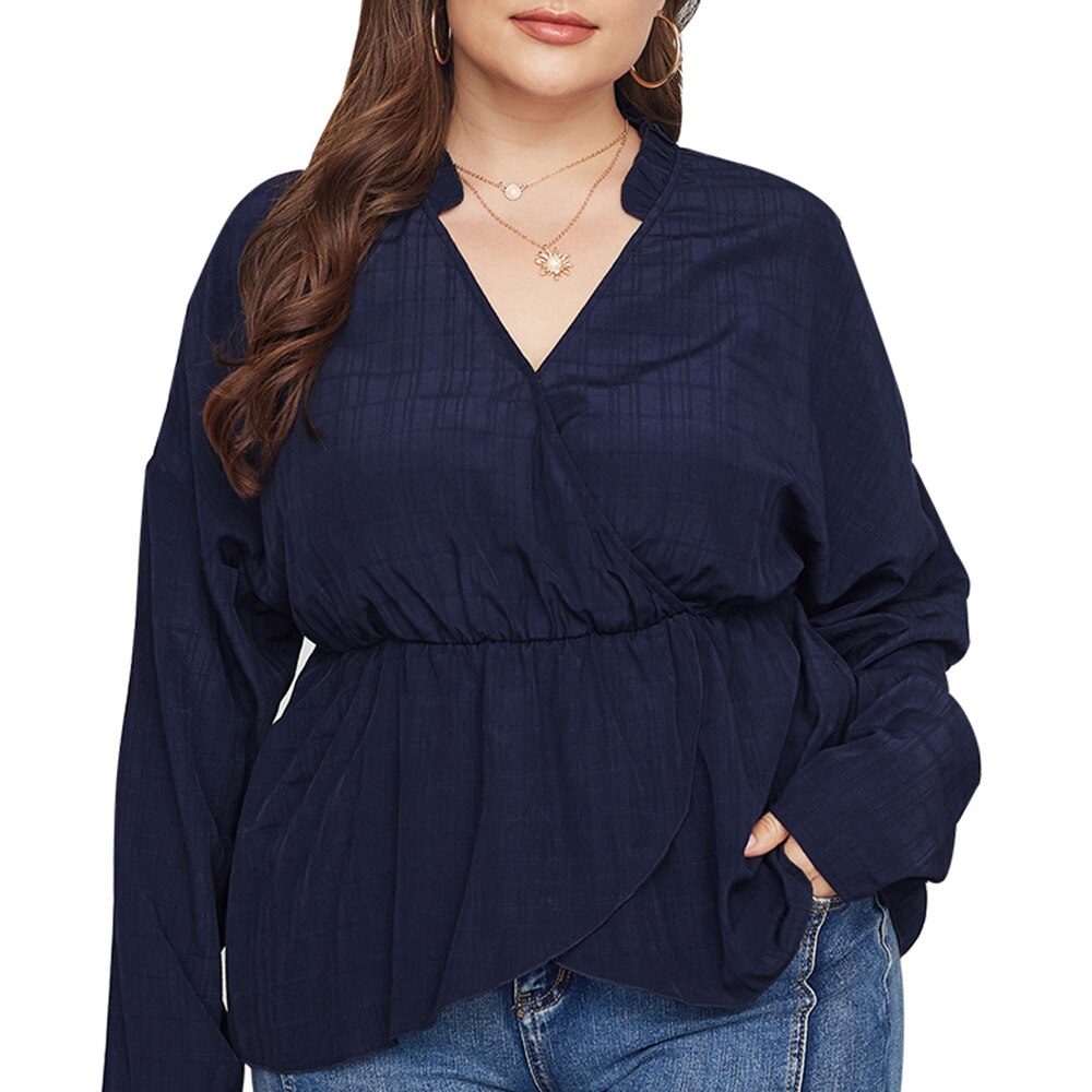 4XL Casual Plus Size Long Sleeve Loose Top - 200000346 Find Epic Store