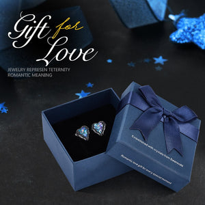 Fashion Brand Earrings Embellished with Blue Crystal Heart Earrings - 200000171 Purple Black in box / United States Find Epic Store