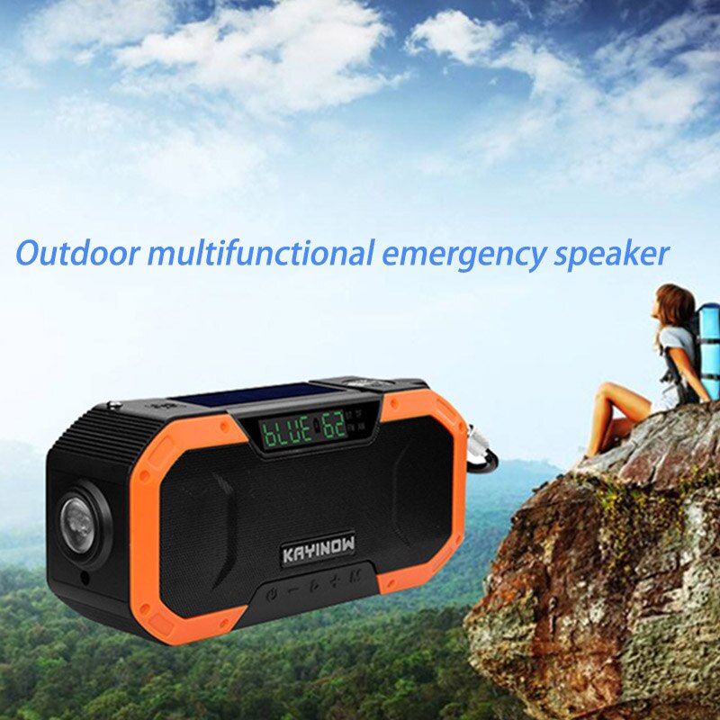 ZK20 Multifunctional Outdoor Bluetooth Speaker Emergency Hand Crank Power Generation Solar Charging Lighting Speaker Radio - 518 Find Epic Store
