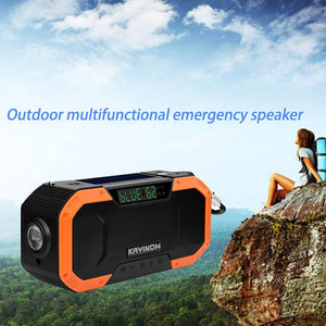ZK20 Multifunctional Outdoor Bluetooth Speaker Emergency Hand Crank Power Generation Solar Charging Lighting Speaker Radio - 518 Find Epic Store