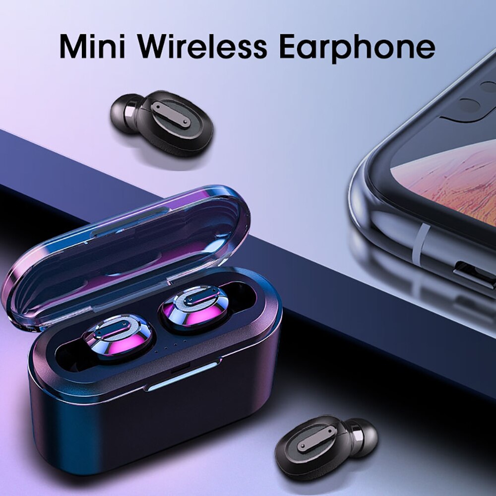 In-Ear Bluetooth 5.0 TWS Earphones Mini Wireless Earbud Stereo Earphones 2200mAh Charging Box Waterproof Earbuds for IOS Android - 63705 Find Epic Store