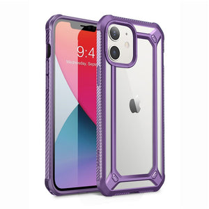 For iPhone 12 Mini Case 5.4 inch (2020) UB EXO Series Premium Hybrid Protective Clear PC + TPU Bumper Case Back Cover - 380230 PC + TPU / Purple / United States Find Epic Store