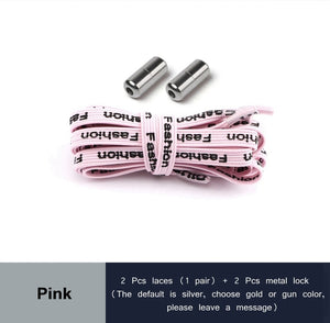 24 Colors Elastic Shoelaces Capsule Metal Suitable for All Universal Lazy Lace Man and Woman Shoes Sneakers No Tie Shoelace - 3221015 Pink / United States / 100cm Find Epic Store