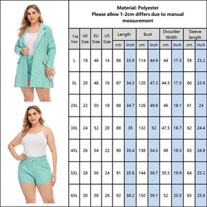6XL Two Piece Set Women Turn-down Collar Blazer And Shorts Suit - 200003494 Find Epic Store