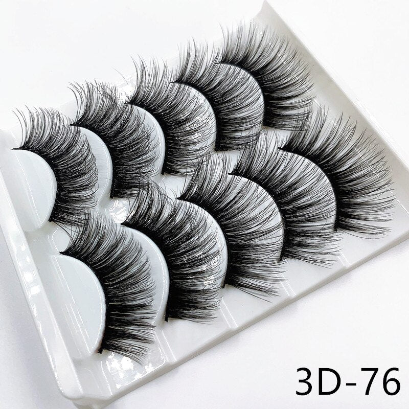 5 pairs 3d mink lashes handmade 3d lashes natural eye lashes makeup lashes extension - 200001197 3D-76 / United States Find Epic Store