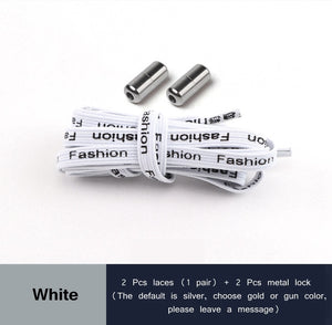 24 Colors Elastic Shoelaces Capsule Metal Suitable for All Universal Lazy Lace Man and Woman Shoes Sneakers No Tie Shoelace - 3221015 White / United States / 100cm Find Epic Store