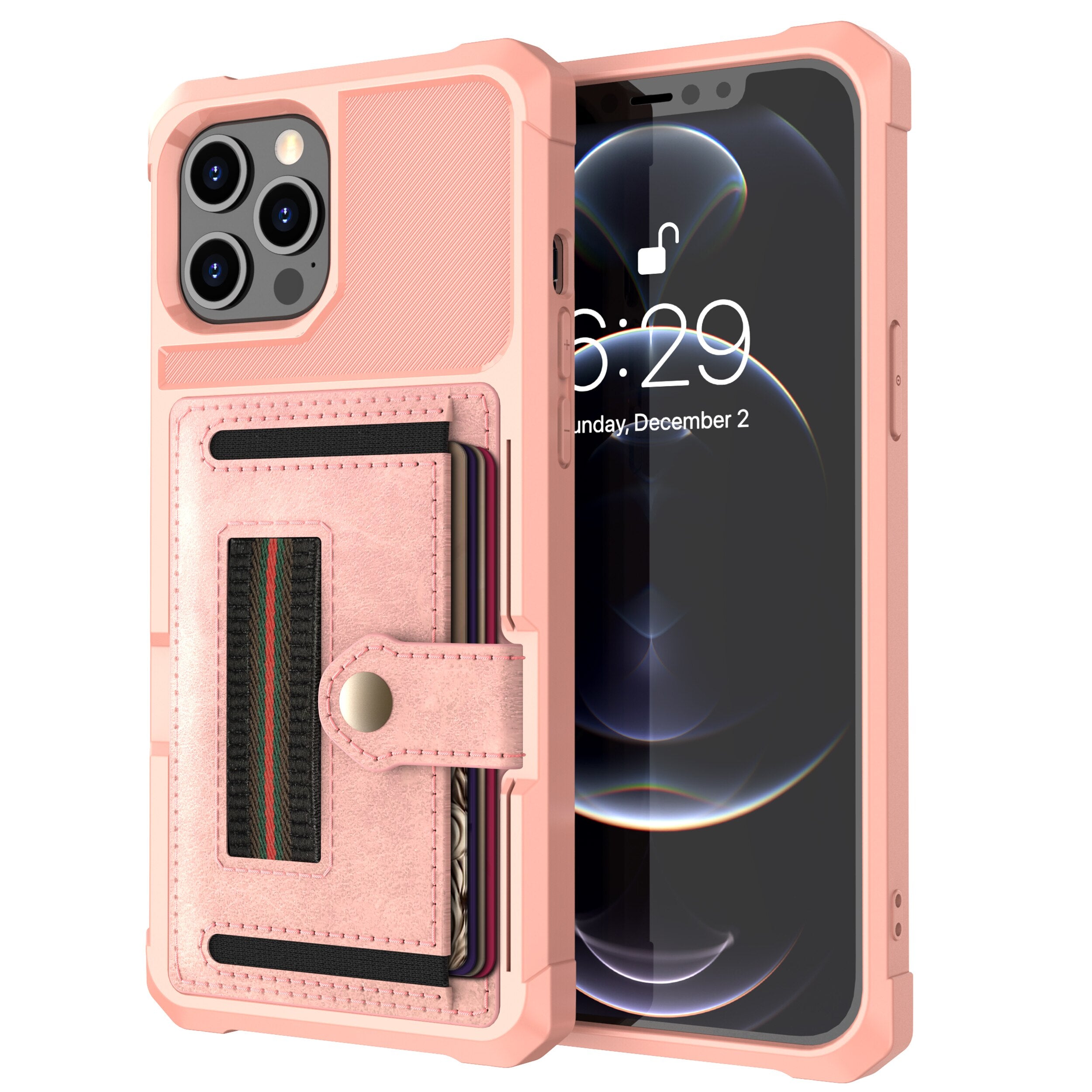 Case for iPhone 11 12 Luxury Slim Fit Premium Leather Cover For iPhone 11 12 mini Pro Max Wallet Card Slots Shockproof Flip Case - 380230 For iPhone 11 / Pink / United States Find Epic Store
