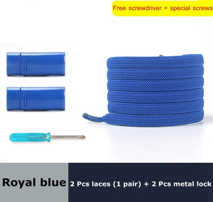 Magnetic Lock Elastic Shoelaces Flat Of Sneakers No tie Shoe Laces Metal locking Easy to put on and take off Lazy Shoelace - 3221015 Royal blue / United States / 100cm Find Epic Store