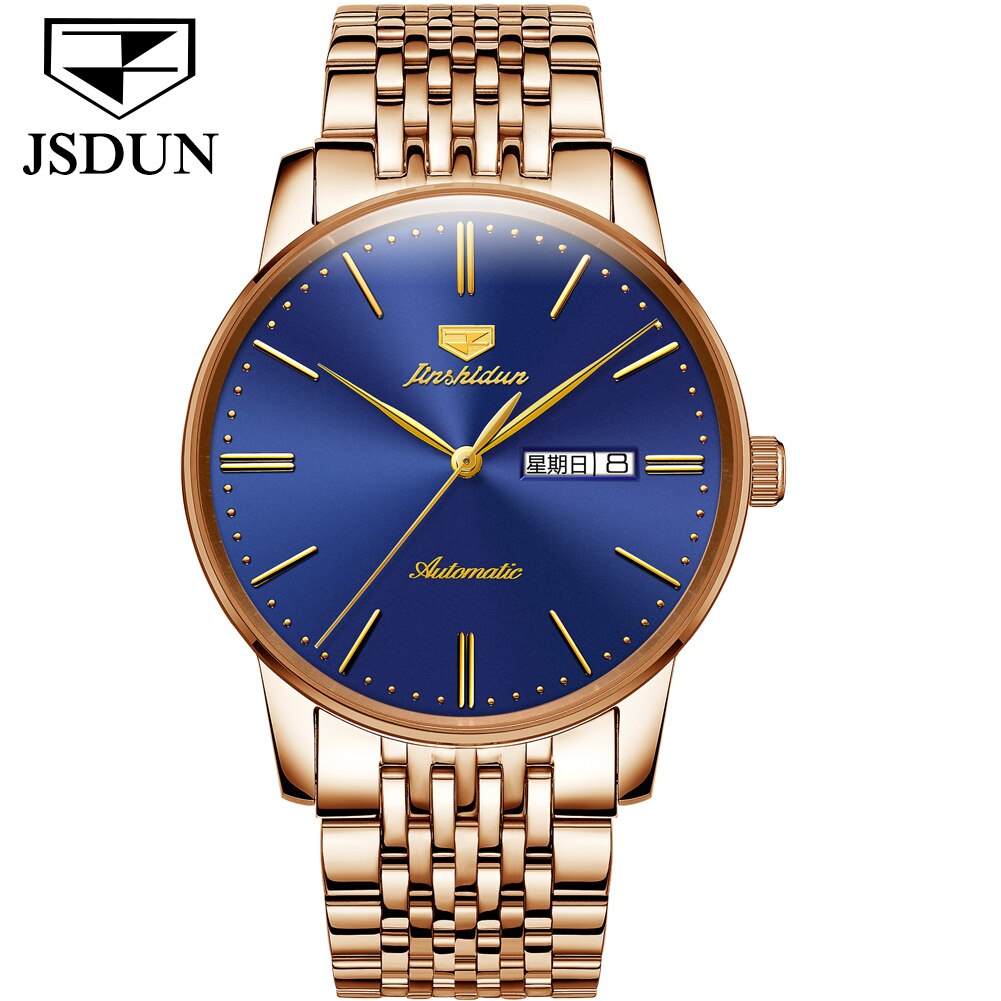 Gold Luxury Automatic Waterproof Watch - 200033142 pink blue / United States Find Epic Store