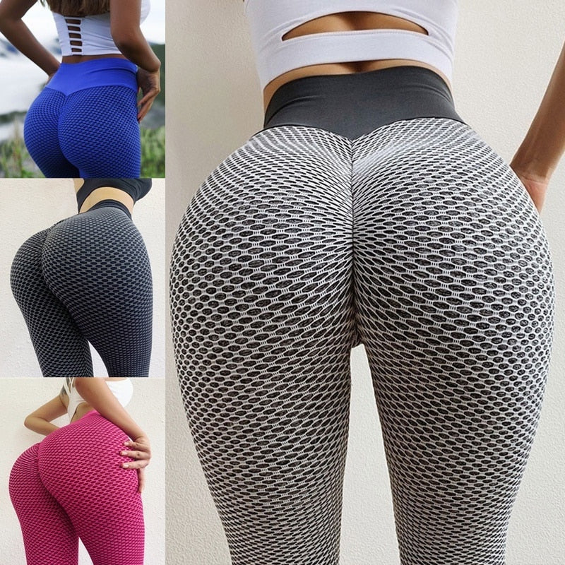 Women's Ruched Butt Lifting High Waist Yoga Pants Tummy Control Stretchy Workout Leggings Textured Booty Tights - 200000614 Find Epic Store