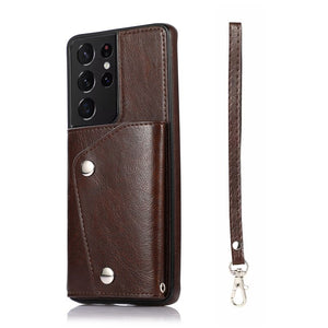 Brown Leather Case for Samsung Galaxy S20 S21 Ultra Plus A71 A51 Note 20 10 Plus A70 A50 A20 A20e S9 S8 Plus S7 Edge Wallet Cover - 380230 For Samsung S21Ultra / Brown / United States Find Epic Store