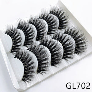 5 pairs 3d mink lashes handmade 3d lashes natural eye lashes makeup lashes extension - 200001197 GL702 / United States Find Epic Store