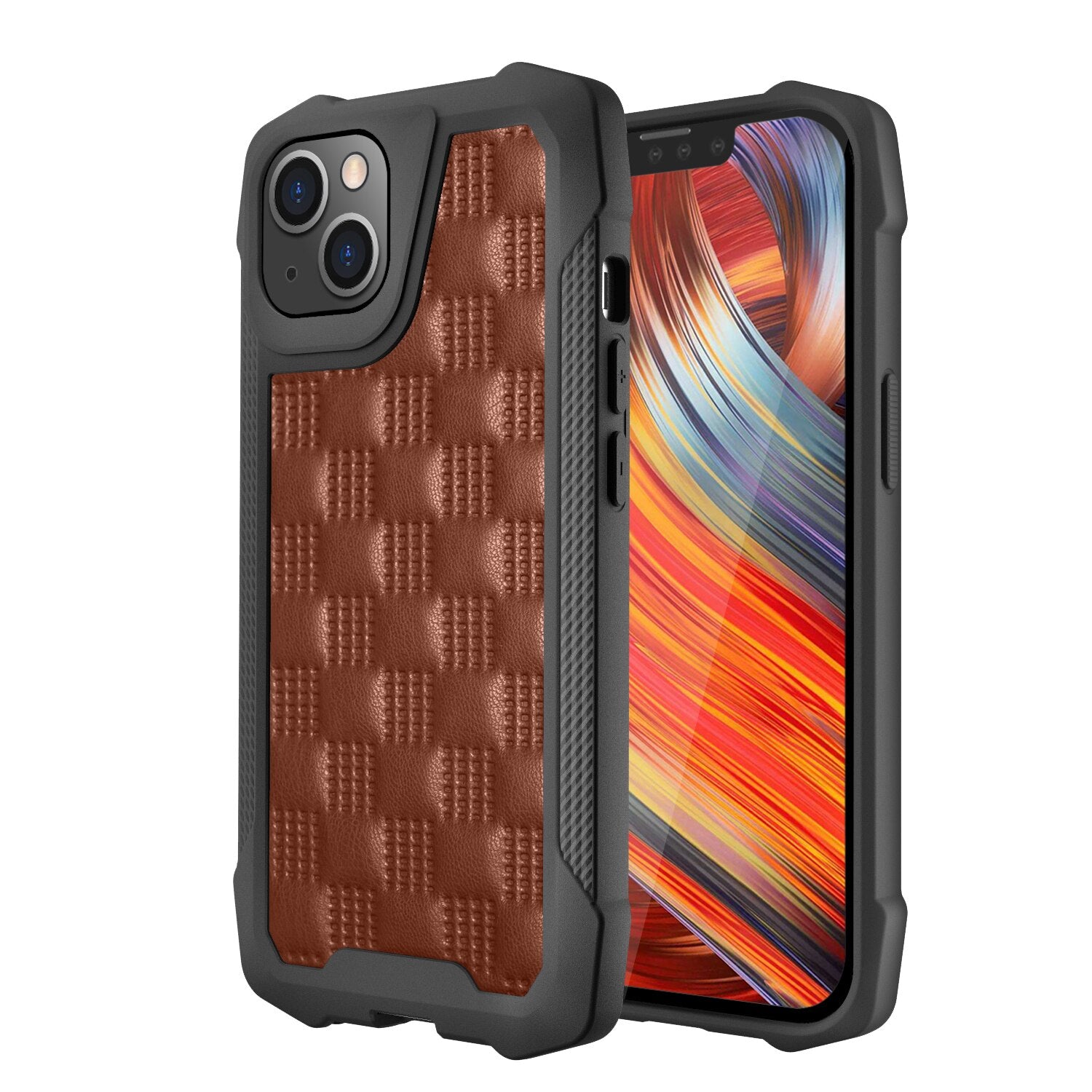 for iPhone 13 Pro Max ,for iPhone 13 Mini Case Shockproof Protective Case PU Leather Vanpi Anti-fall Double Anti-Slip Hand Grip - 380230 for iPhone 13 / Brown / United States Find Epic Store