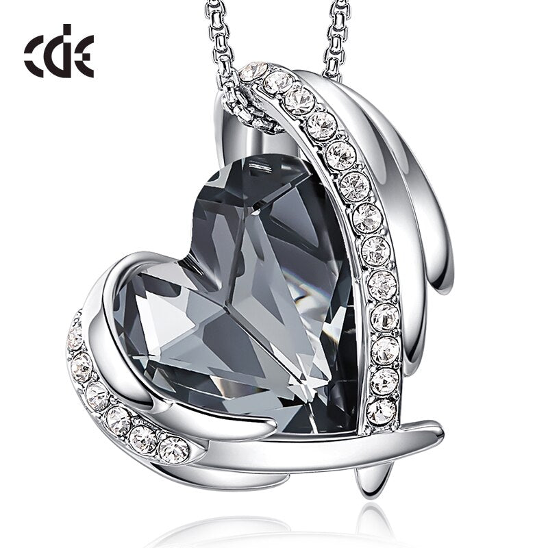 Charming Heart Pendant with Crystal Silver Color - 100007321 Black / United States Find Epic Store
