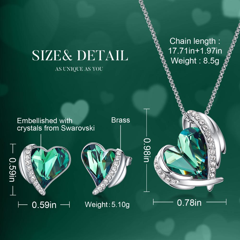 Women Party Dress Jewelry Accessories Heart Shape Pendant Necklace with Crystal from Swarovski Jewelry Set - 100007324 Find Epic Store