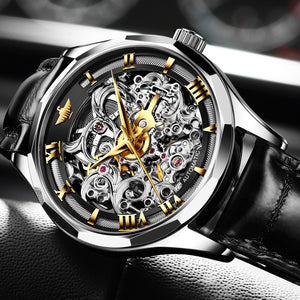 Men Skeleton Genuine Leather Luxury Automatic Wristwatch - 200033142 Find Epic Store