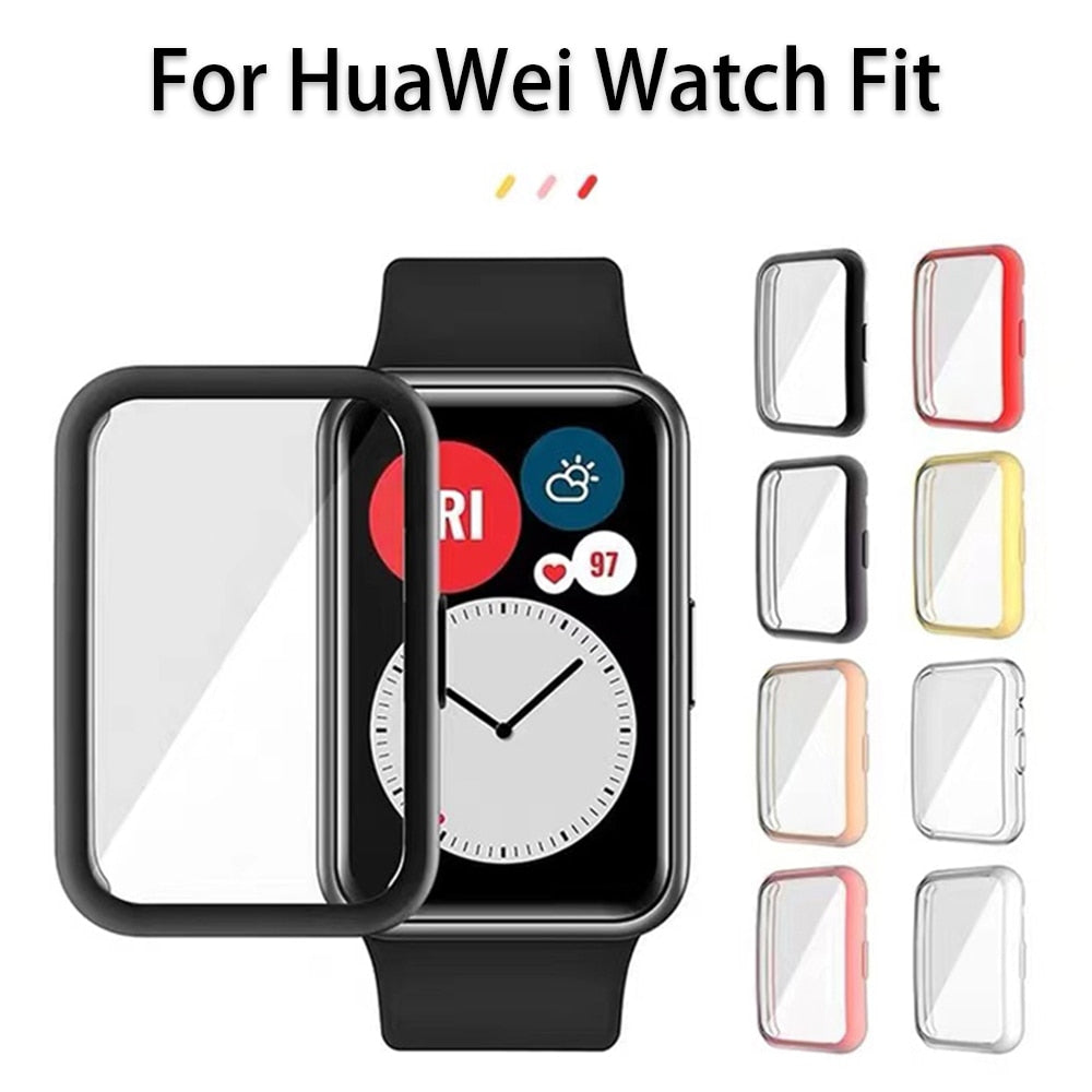 Screen Protector for Huawei Watch Fit Watch Cover Case Soft Clear TPU Screen Protector+Cover With Border for Huawei - 200195142 Find Epic Store