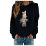Cute Cat Print O-neck Sweatshirt - 200000348 Black / S / United States Find Epic Store