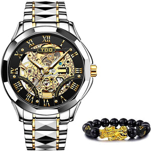Top Brand Luxury Automatic Sapphire Crystal Fashion Watch - 200033142 two tone black / United States Find Epic Store