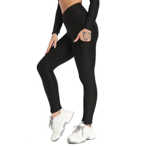 Jacquard Running High Waist Yoga Tight with pockets Leggings - 200000614 Black / S / United States Find Epic Store