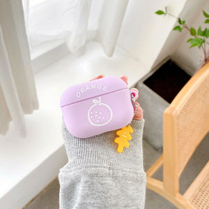 For airpods Pro Case protector fruit earphone Cover shell liquid silicone Case Anime dog Accessories for apple funny airpod Case - 200001619 United States / Purple tangerines Find Epic Store