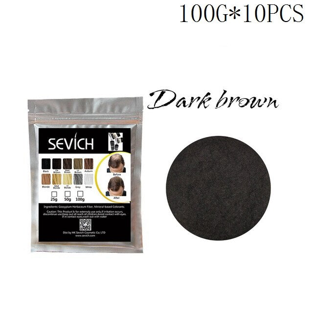 Sevich 10 Color 1000g Refill Bags Salon Regrowth Keratin Hair Fiber Thickening Hair Loss Conceal Styling Powders Extension - 200001174 United States / dk brown Find Epic Store