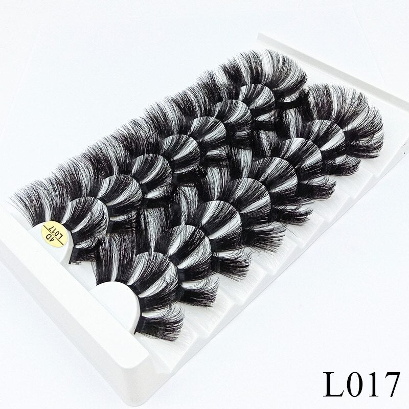 8 pairs of 25mm eyelashes cruelty-free artificial 3D mink eyelashes, soft and natural false eyelashes wholesale manufacturer - 200001197 L017 / United States Find Epic Store