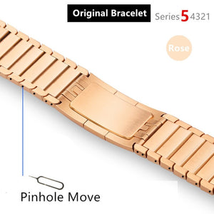 Link Bracelet for Apple Watch band 44mm 40mm iWatch 42mm 38mm Stainless Steel Gen.6th strap for Apple watch series 6 5 4 3 2 se - 200000127 United States / Original Bracelet-R / For 38mm and 40mm Find Epic Store