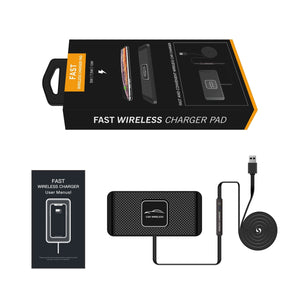 Anti-Skid Car QI Wireless Charger Pad for Mobile Phones 5W/7.5W/10W Fast Charging Mat Car Vehicle Universal Upgrade Retrofit - 410204 Find Epic Store