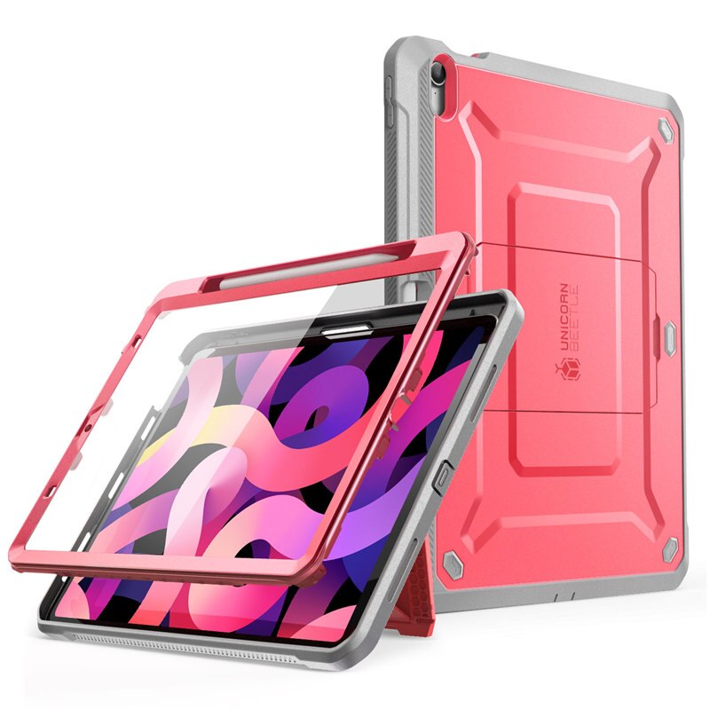 For iPad Air 4 Case 10.9" (2020 Release) UB PRO Full-body Rugged Cover Case WITH Built-in Screen Protector & Kickstand - 200001091 Pink / United States Find Epic Store