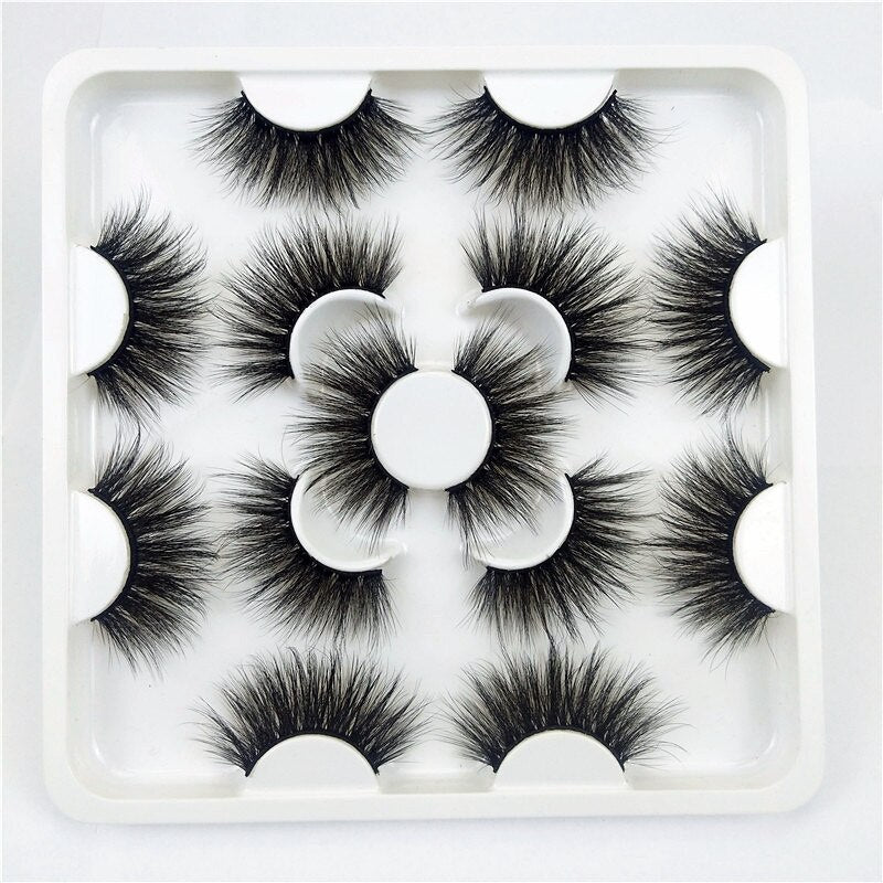 7 pairs of 25mm 3D mink lashes natural long eyelashes mink, fluffy false eyelashes eye makeup - 200001197 KS080 25mm / United States Find Epic Store