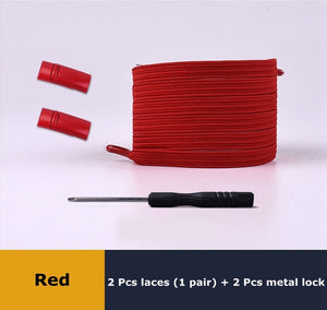 Elastic Shoelaces Metal lock Magnetic No Tie Shoelace Suitable for all shoes Child adult walking Sneakers Lazy Laces 1 Pair - 3221015 Red / United States / 100cm Find Epic Store