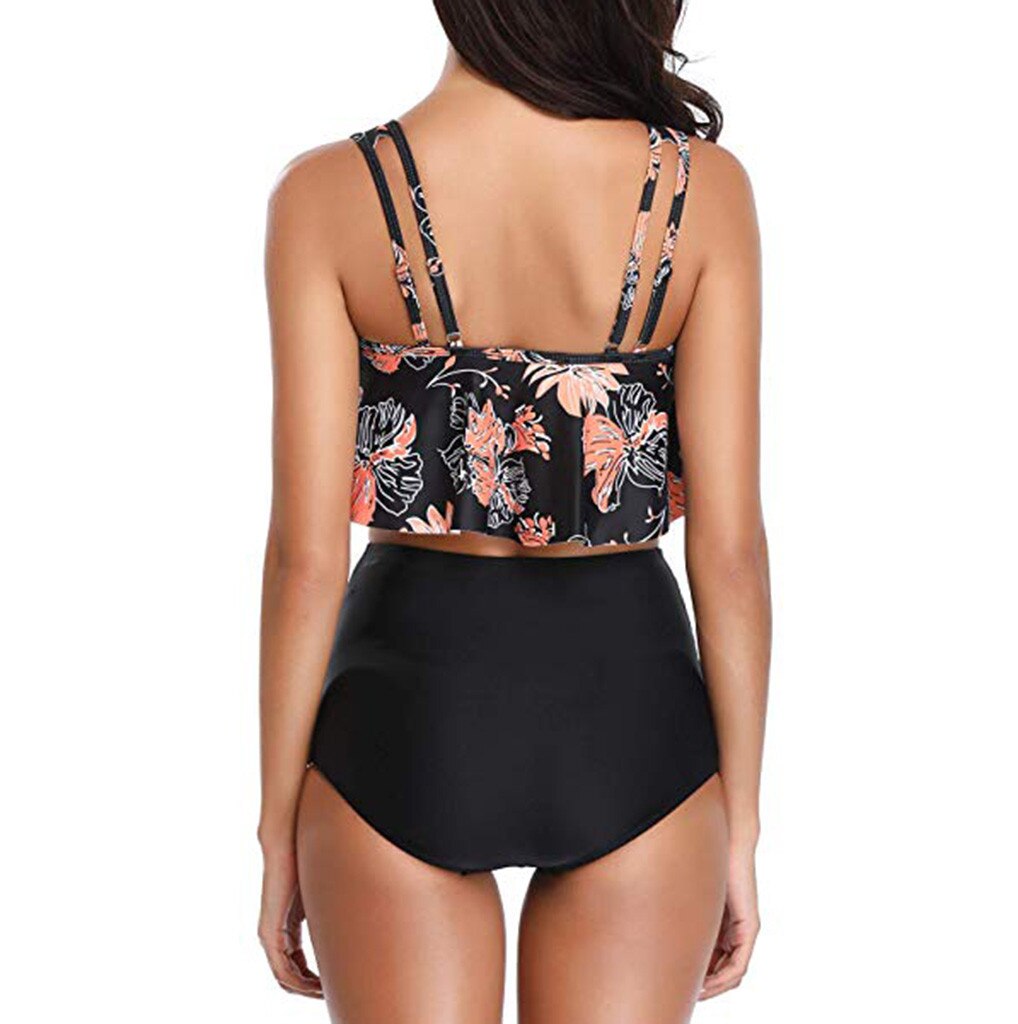 Women Two Piece Sexy Backless Halter Floral Printed Swimwear - 200000600 Find Epic Store