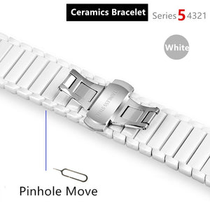 Link Bracelet for Apple Watch band 44mm 40mm iWatch 42mm 38mm Stainless Steel Gen.6th strap for Apple watch series 6 5 4 3 2 se - 200000127 United States / Ceramics Bracelet-W / For 38mm and 40mm Find Epic Store