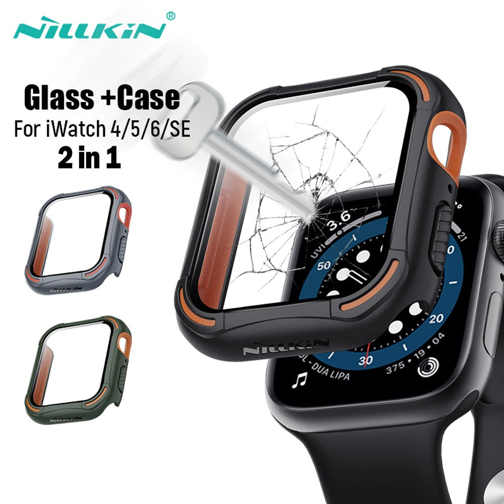 Glass+ Case For Apple Watch Serie 6 5 4 SE 44mm 40mm iWatch Case bumper Screen Protector+Cover apple watch Accessorie - 200003654 Find Epic Store