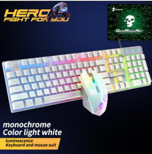 ZK40 1 Set T6 Keyboard and Mouse Rainbow Backlight USB Ergonomic Keyboard for PC Laptop Clavier Gamer Keyboard And Mouse Kit Pad - 70802 United States / White Find Epic Store