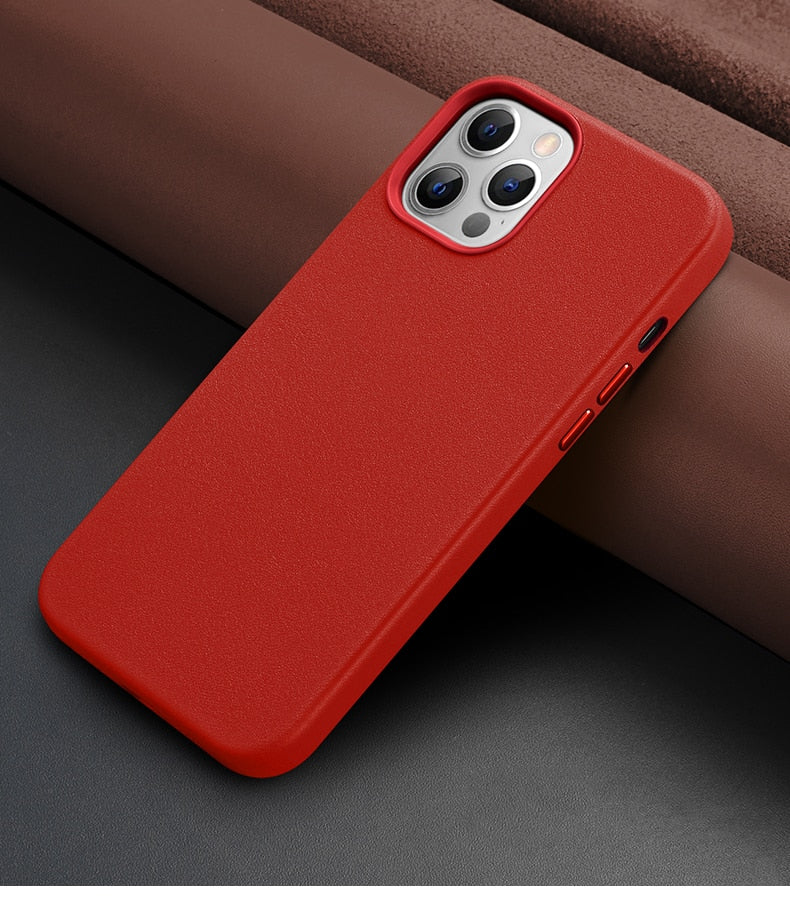 For iPhone 12 Pro Max case, Premium Real Leather Case Support Wireless Charging, Slim Non-Slip Grip Scratch Resistant Case Cover - 380230 for iPhone 12 Mini / Red / United States Find Epic Store